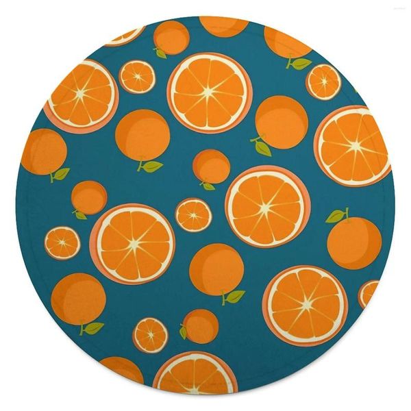 Couvertures Oranges Couverture ronde en flanelle Qualité Fruits chauds Imprimer Jeter Hiver Camping Canapé Chaise Canapé-lit Couvre-lit coloré