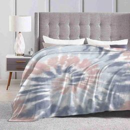 Dekens lichtblauw en perzik werveldijverd kleurstofpatroon verkopen kamer huishouden flanel deken trendy fel geluk schattig