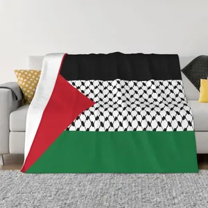 Couvertures Palestine drapeau flanelle couverture palestinienne Hatta Kufiya Keffiyeh motif jeter pour lit canapé canapé 125 100 cm couette