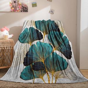 Couvertures Palm Leaf Blanket Botanical Plant Throw Warm Light Bed Soft For Sofa