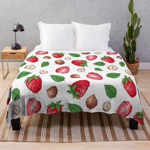 Couvertures à motif de bonbons et de fleurs, un design de vie florale. Plaid mignon de luxe avec des glands Plaid