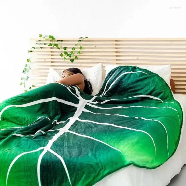 Couvertures personnalisées super douces à feuilles géantes et canapé-lit de lit de plant de plante décoration de maison jet de serviettes chaudes