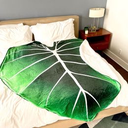 Couvertures Philodendron Gloriosum Super Soft Soft Giant Giant Feuilles de lancer Couverture Fleece Cozy Laft Cover