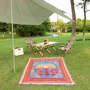 Dekens Picknickdeken Boho Camping Dambord Picknick Verzwaarde deken Bedsteekdekens Sofa Gooi Gooien Coraline Huishoudtextiel HKD230922