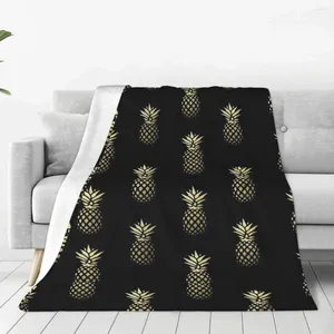 Dekens ananas zachte fleece gooi deken warm en gezellig voor alle seizoenen comfortabele microvezel bank sofa bed 40 