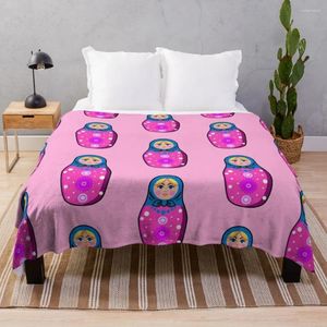 Couvertures roses babushka matryoshka poupée jette couverture mignonne lourde au lit de sommeil à la mode