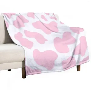 Couvertures rose vache à imprimer des canapés de couverture thermique pour canapé de voyage