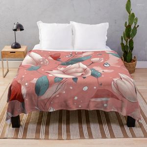 Couvertures roses fleurs mignonnes pastel jet couverture pique-nique pour lit