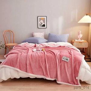 Couvertures Couverture polaire en flanelle rose pour enfants, couvre-lit doux et chaud, Simple, couleur unie, couvre-lit respirant