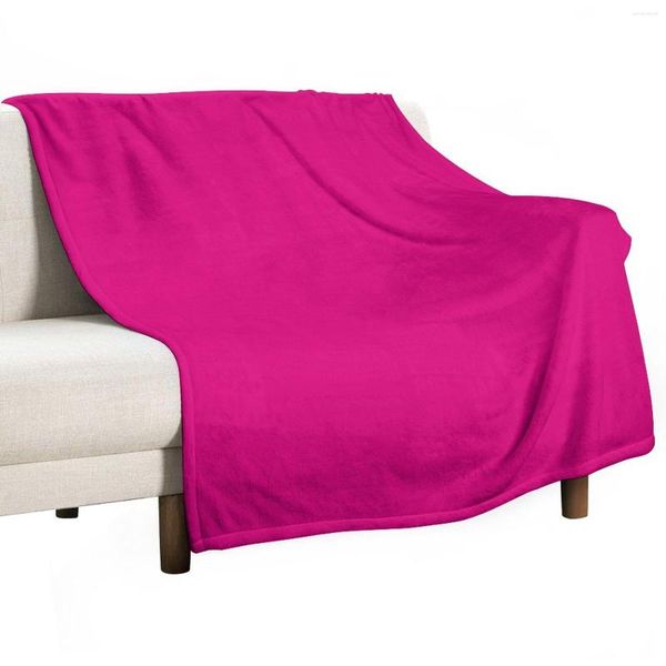 Mantas Rosa Fucsia Color Sólido Decoración Tiro Manta Sofás Franelas para Bebé