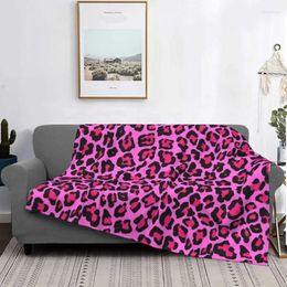 Couvertures rose léopard imprimer au guépard animal spot flanelle flanelle drôle de piste douce à lancer pour décoration de la maison