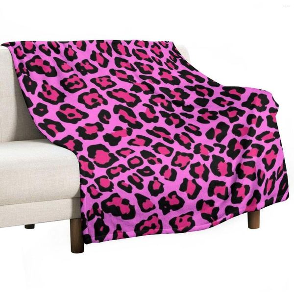 Couvertures Couverture à imprimé léopard rose, couverture polyvalente pour la sieste de bébé