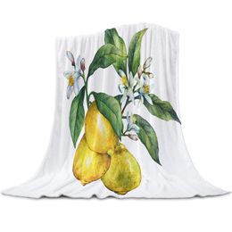 Couvertures Plante Fleurs Blanc Jeter Couverture Douce Confortable Microfibre Flanelle Peluche Chaud Canapé-lit Draps