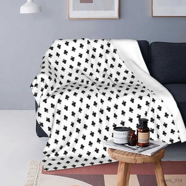 Mantas Naipes Manta Corazones Diamantes Clubes Ropa de cama de moda Mantas con estampado geométrico Mullido Suave Decoración para el hogar R231024