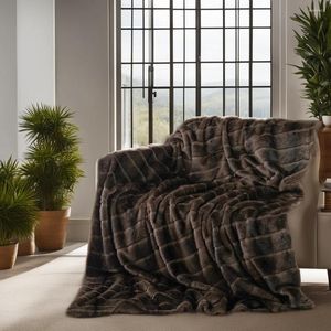 Mantas peluches falso pelaje marrón lanza lujo espesor espeso para la cama sofá sofá cálido difuso acogedor decorativo decorativo
