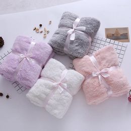 Dekens Pluche Flanel Roze Gezellig Po Prop Poseren Winter Baby Girl Deken Inbakeren Beddengoed Quilt Vliegtuig Sofa Achterbank Hoes 80 120CM