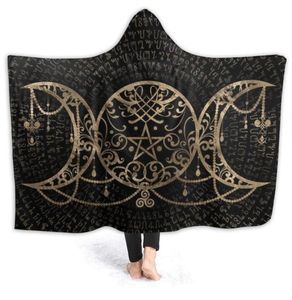 Dekens draagbare warme flanel drievoudige maankap deken viking rune voor sofa sherpa fleece spread wrap4884494