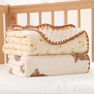 Couvertures Pure Coton Couverture de bébé de haute qualité 100 100 cm Couverture de serviette de bain douce Literie pour nourrissons nés garçons filles