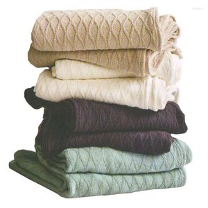 Couvertures pur coton tricoté fil de jet couverture de canapé pour lit Plaid voyage TV sieste loisirs climatisation maison couvre-lit décor
