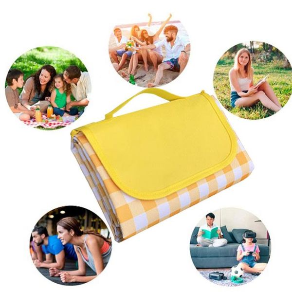 Couvertures PVC pliable Camping pique-nique tapis randonnée en plein air voyage plage imperméable tente de couchage Pad couverture à carreaux étanche à l'humidité