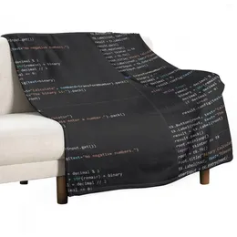 Couvertures Python Programme Code Thrower Lit Cover Covers Vintage pour le canapé décoratif