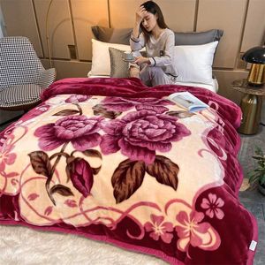 Dekens Raschel Mink Dubbellaags Winter Dikke Deken Voor Bed Zacht Warm Pluizige Gooi Dekens 150x200cm Dikker Fleece Quilts HKD230922