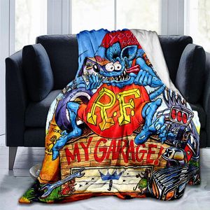 Dekens rat fink mode gooi deken gemodificeerde autocultuur grappige accessoires voor motorclub garage man cave home woonkamer decor