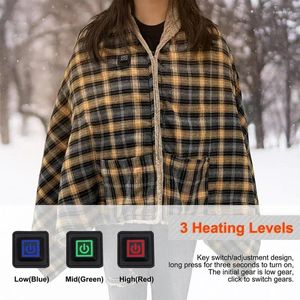 Dekens Oplaadbare verwarmde deken elektrisch aangedreven door Power Bank Winter Bed Warmer draadloze USB lichaamsverwarming