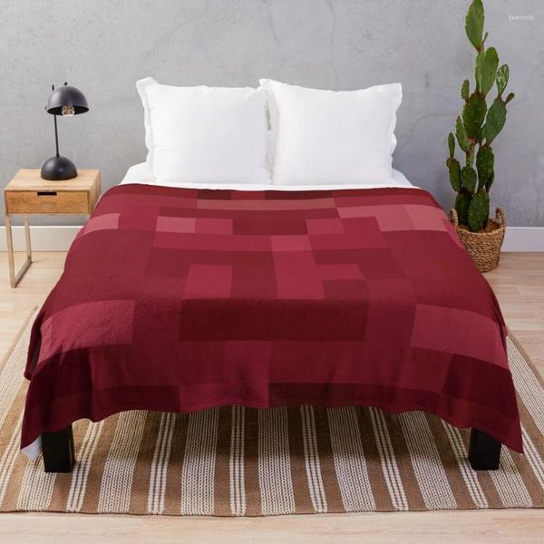 Couvertures Rouge et Blanc PixelDesign Jeter Couverture Doux Plaid Mince Canapé Lit