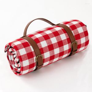 Couvertures Rouge Blanc Plaid Couverture De Pique-Nique En Plein Air Pliable Étanche Tapis De Tente Nappe Épaissir Pad Portable Camping Voyage Plage