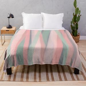 Dekens lint abstract patroon in blush roze lavendel en veergroene gooi deken zachte plaid flanels