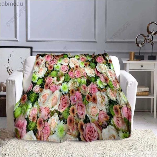 Mantas Manta de franela con estampado floral de rosas, suave, cálida y ligera, para decoración de sofá, cama, niños, adolescentes, adultos, mujeres, regalos de festivales