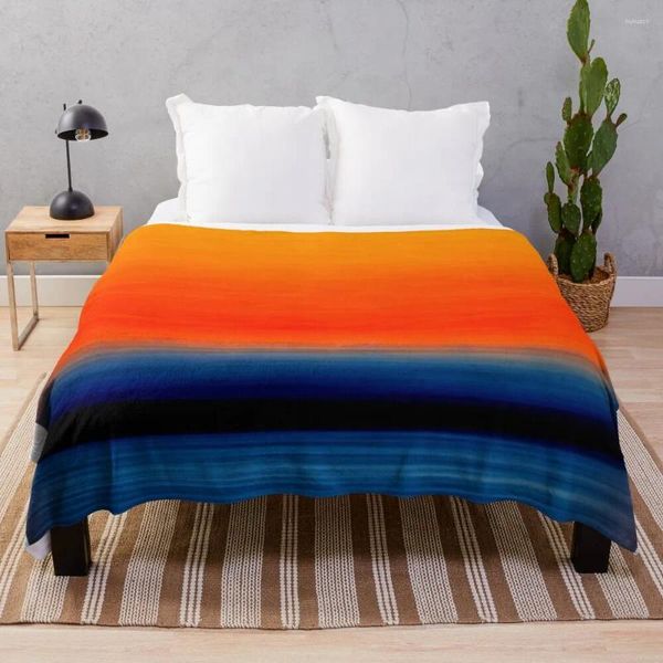 Couvertures Rothko Rouille et Bleu HD Mark Orange Peinture Jeter Couverture Canapé Linge de lit