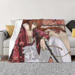 Dekens Rurouni Kenshin Manga Deken Flanel Decoratie Japanse Himura draagbare thuisbedden