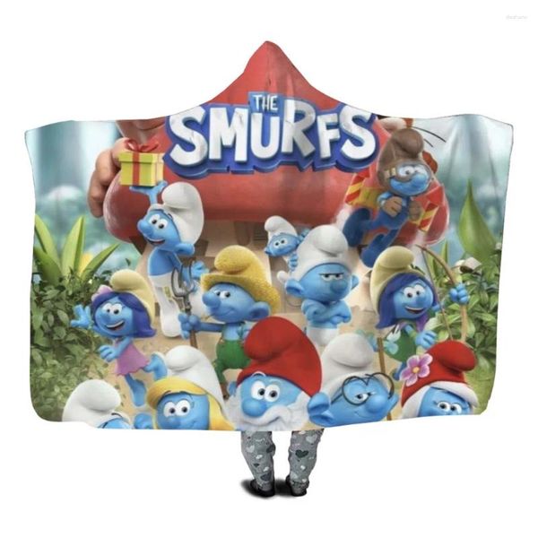 Couvertures sweat à shertie à couverture s-smurfsss pour enfants Fleece Fleece portable chaud