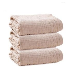 Couvertures Seartist Borns Couverture en mousseline de coton pour bébé 6 couches de gaze Serviette de bain Bébé Couleur unie Swaddle Hold Wraps 45