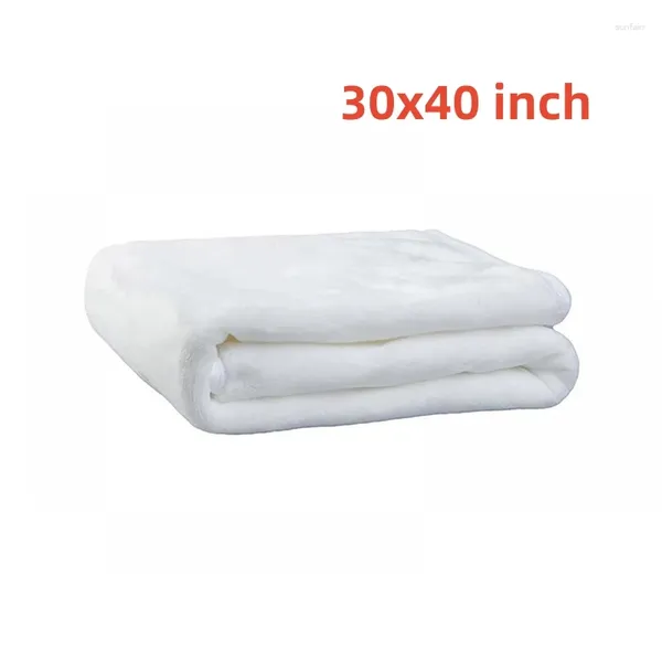 Couvertures vendant un transfert de chaleur double couche 30x40 pouces petite couverture blanche sublimation thermique enfants