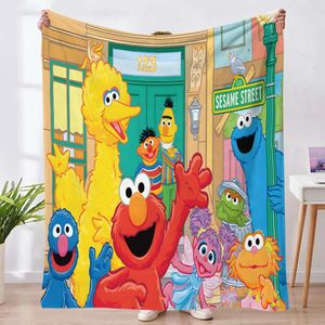 Mantas sesame street manta manta de la siesta delgada manta elmo cookie monstruo gran pájaro niño niña oficina de aire acondicionado