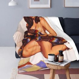 Couvertures femme sexy épinglez l'anime de couverture de flanelle pour la chambre canapée