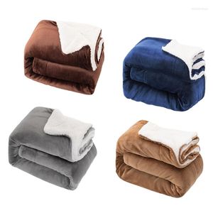 Dekens sherpa flanel fleece omkeerbare deken extra zachte pluche worp maat fuzzy quilts voor sofa bedbank 4 kleuren