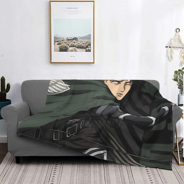 Couvertures shingeki no kyojin attaque sur la couverture titan peluche respirant super chaud jet pour lit de literie