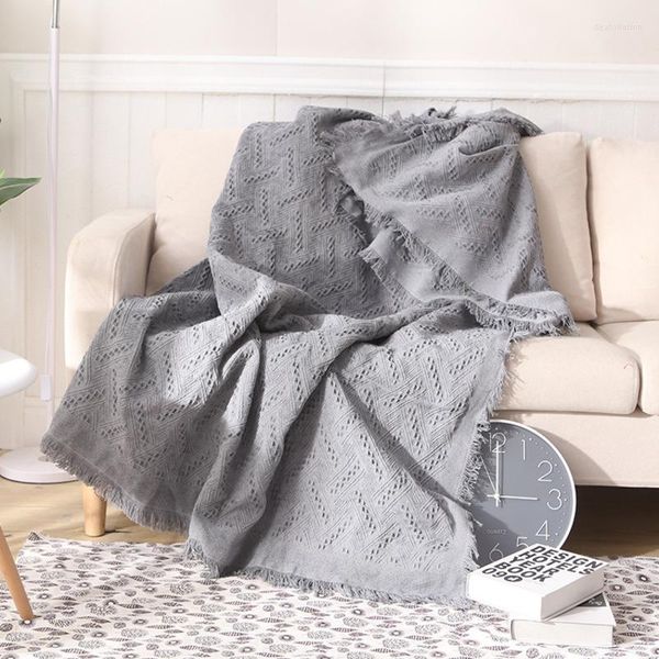 Couvertures Couverture de canapé gris simple Couverture de tricot anti-poussière Couverture multifonction Lit multi-scène convient au couvre-lit