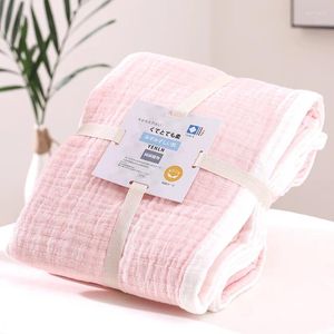 Couvertures pour une ou deux personnes, couettes de climatisation, drap de lit épais japonais, couverture de sieste en gaze lavée à Six couches
