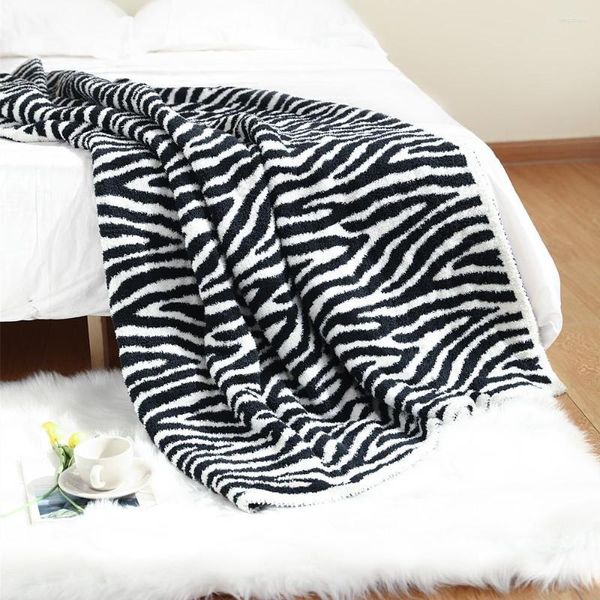 Mantas cubierta de tapa del sofá manta de la cebra textura de cebra aire acondicionado tejido de acondicionamiento de cabello