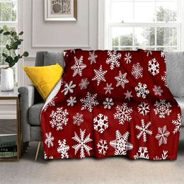 Couvertures Flocon de neige thème de Noël couverture en flanelle douce légère chaude pour salon chambre lit canapé canapé enfants adultes cadeaux 231120