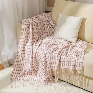 Mantas sofá manta tejido mil patrón de pájaro hilo de lana de lana de verano mantas americanos mantas