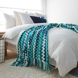 Mantas Cubierta de sofá Manta de siesta Dormitorio Decoración de pared Punto con borlas Decorar de lujo Hogar Boho Sala de estar Silla