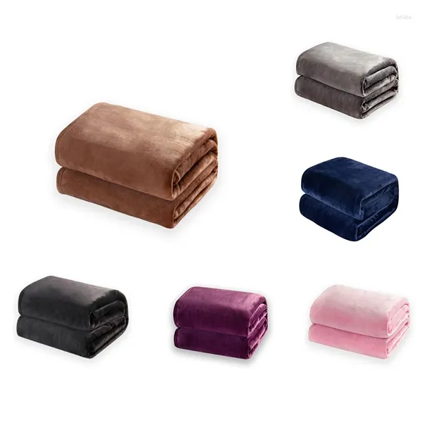 Couvertures Couverture polaire douce pour canapés et lits 50x60 pouces en microfibre de flanelle légère et confortable