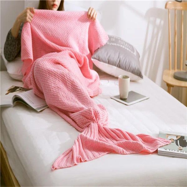Couvertures douces à couverture en tricot en tricot à corniche de couchet enveloppe de lit Sleeping Sleeping pour enfants pour adultes Childerne