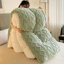 Dekens Zacht Super Dikke Winter Warme Deken Kunstmatig Lam Kasjmier Verzwaard voor Bedden Gezellig Dikker Warmte Quilt Dekbed 231207